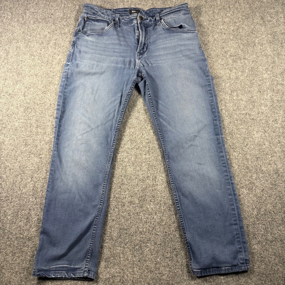 Hudson Blake Straight Leg Jeans Men's 34x27 Blue Stretch Denim Faded Wash